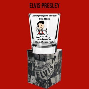 COPY - Set of 2 Peanuts Characters/ Elvis Presley, Collectible Shot Glasses